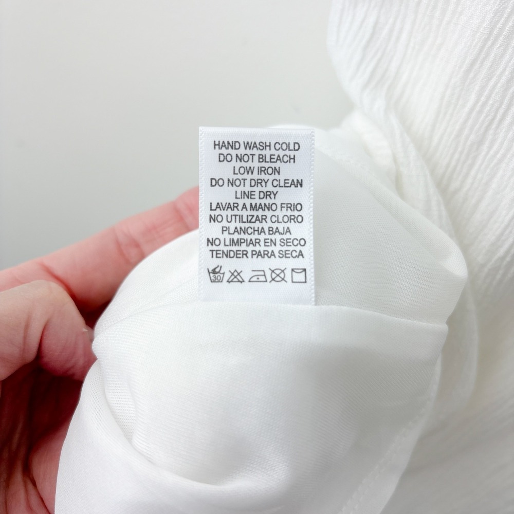 Becool Smocked Dress Womens‎ Small Ivory Flowy Boho Summer Sundress Ruffle Beach - Picture 10 of 10